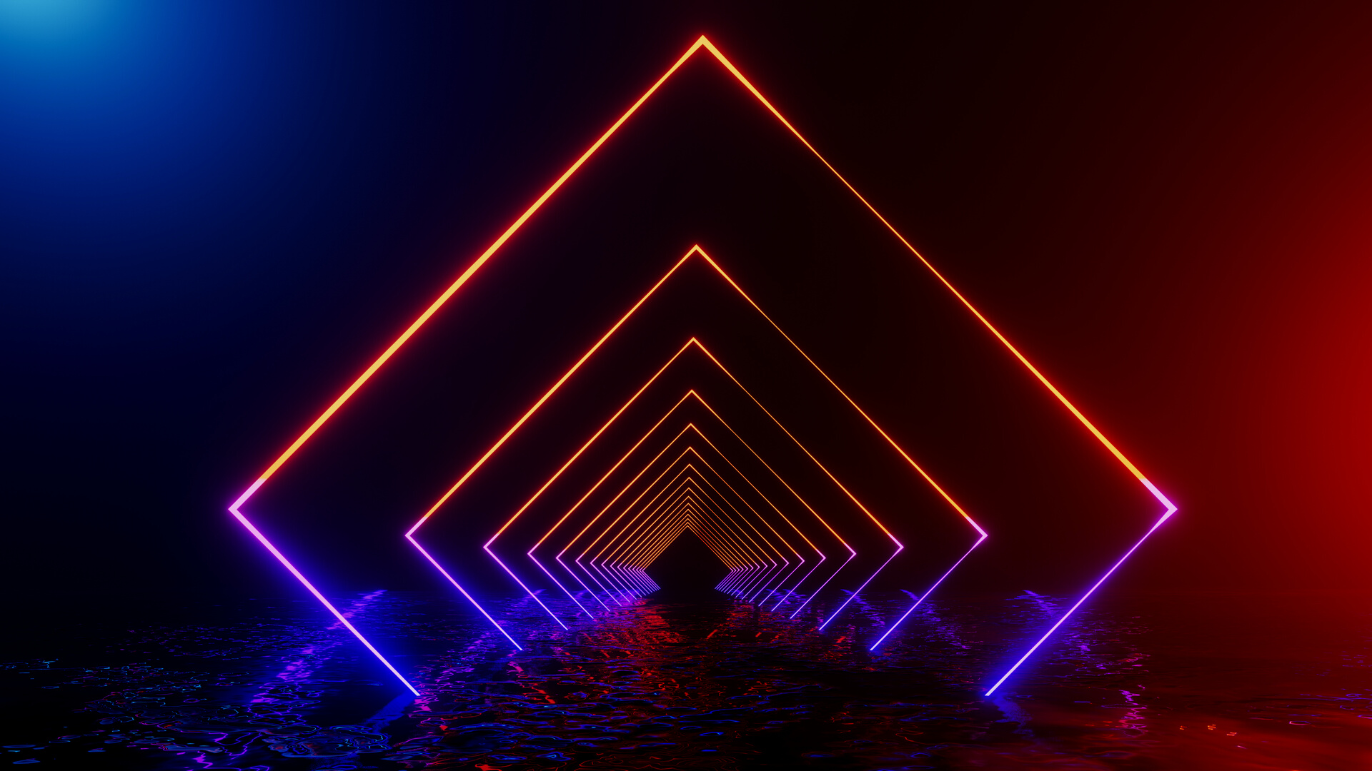 Neon Futuristic Tunnel Background